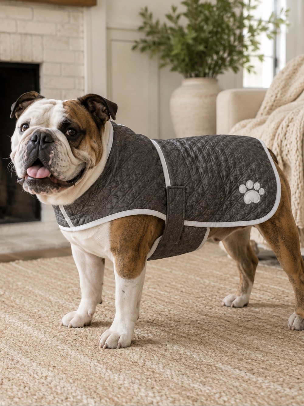 Zack & Zoey Sherpa Dog Coat Reflective Quilted Gray Large NWT